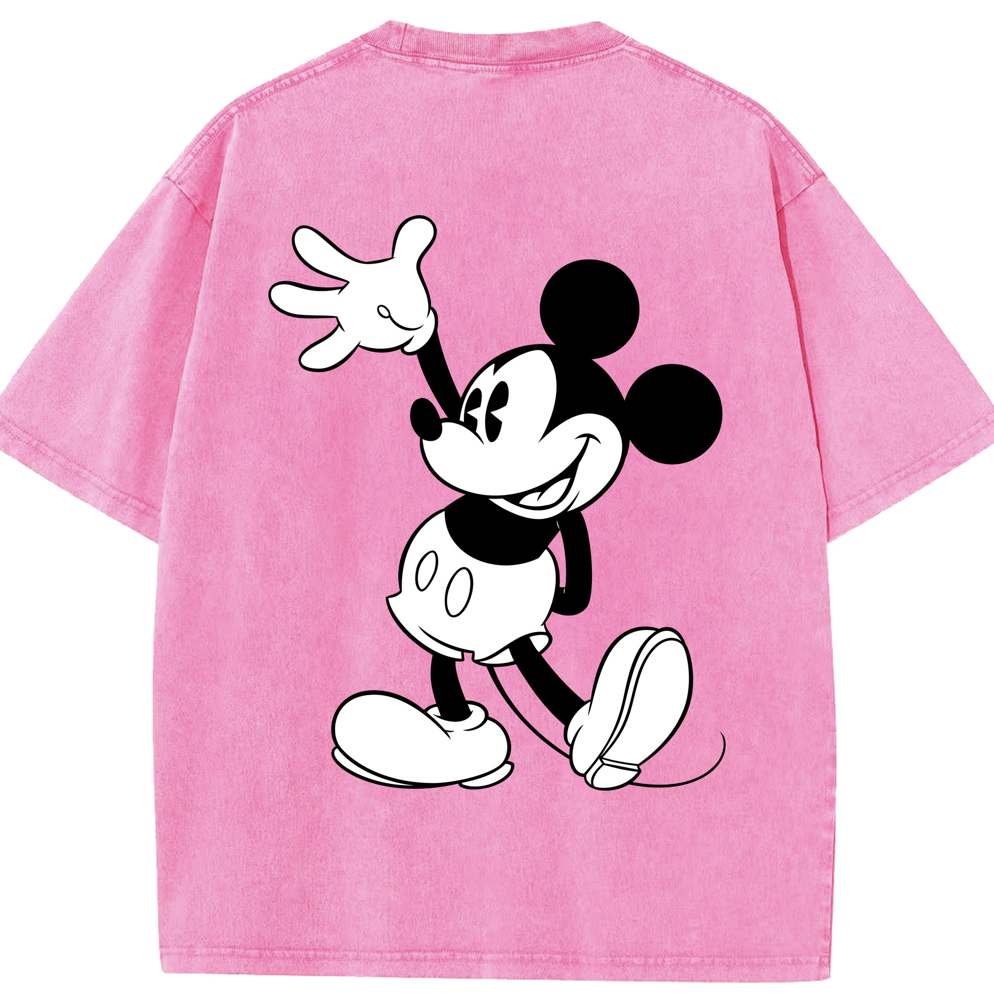 （画像用） ミッキーマウス Mickey Mouse 綿100% ヴィンテージ風 半袖Tシャツ（背面プリント）